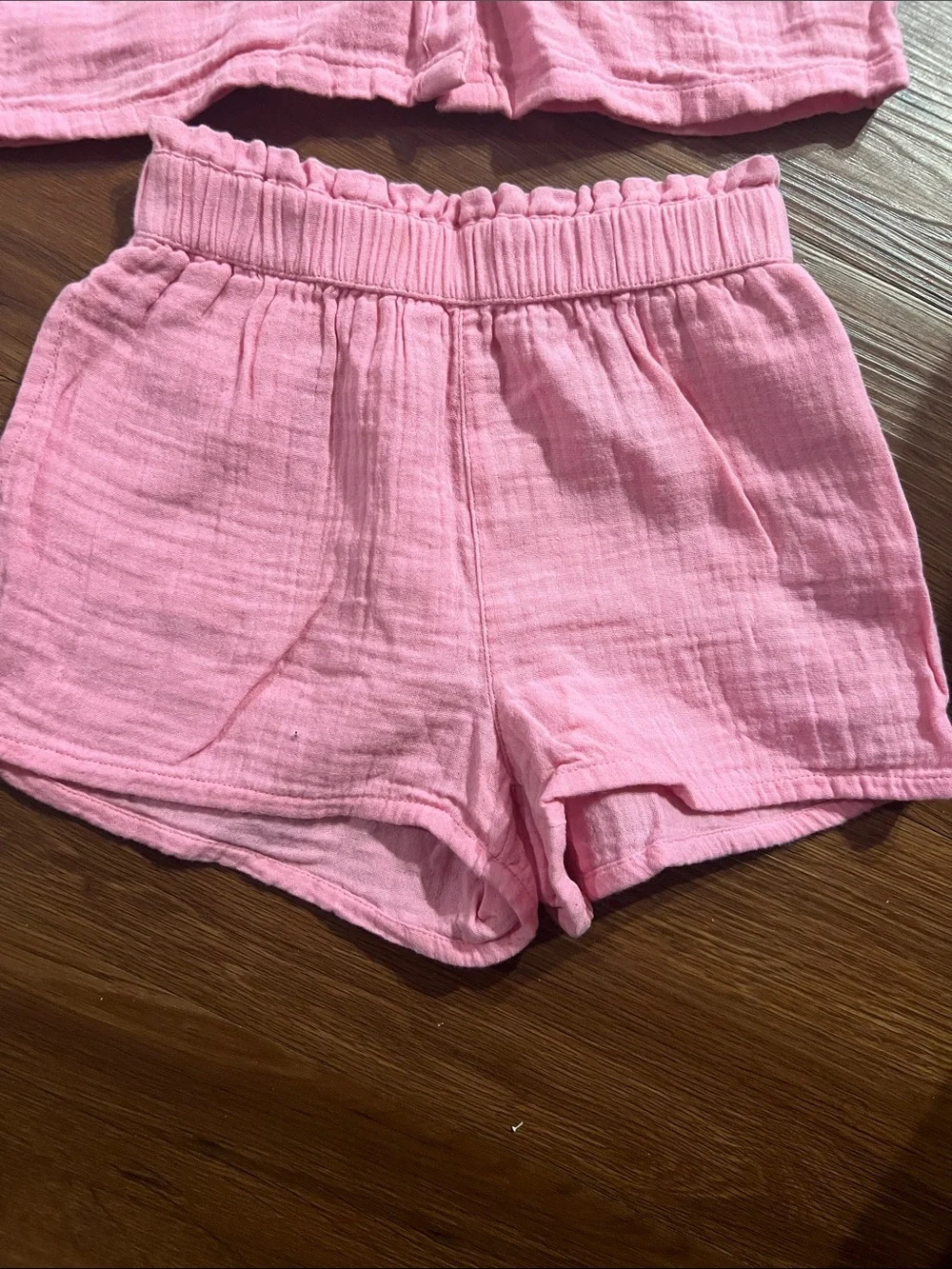 GAP Pink Short Sleeve Button Set - Top & Shorts